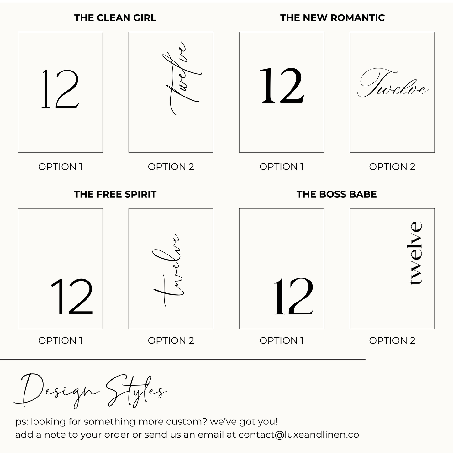 Daylight Marble and Acrylic Table Numbers