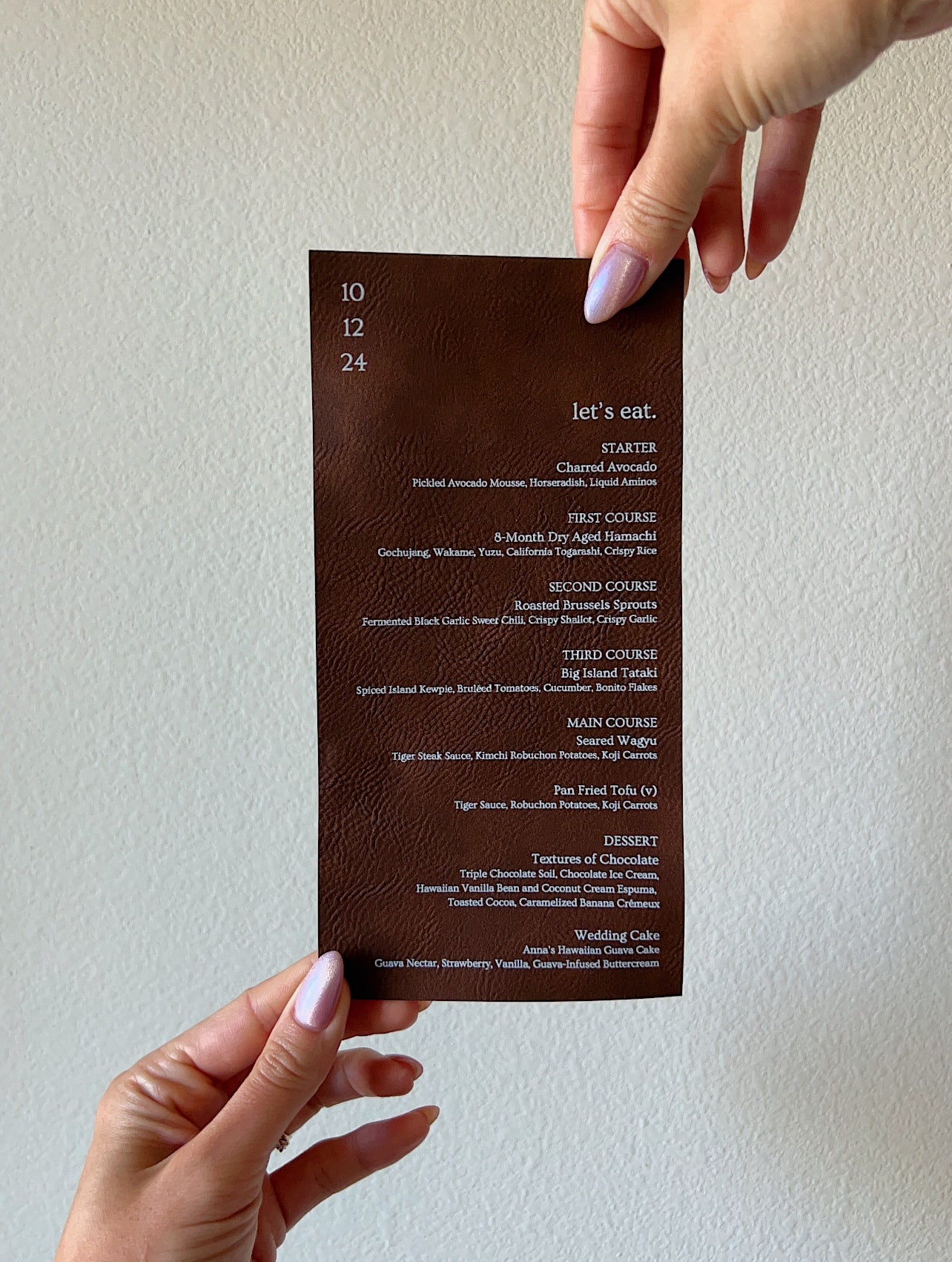 Leather Place Menu