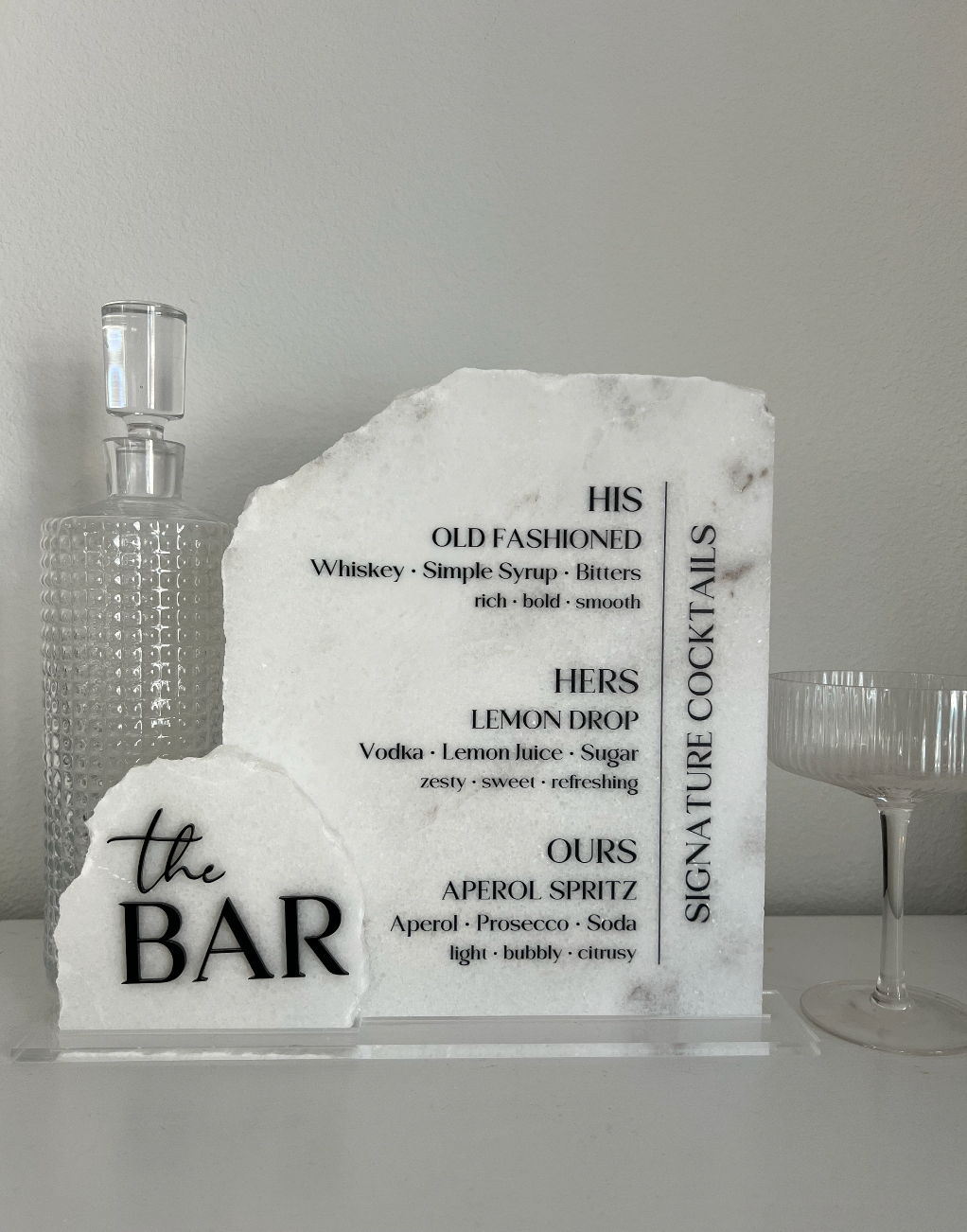 Moonlight Marble Bar Sign