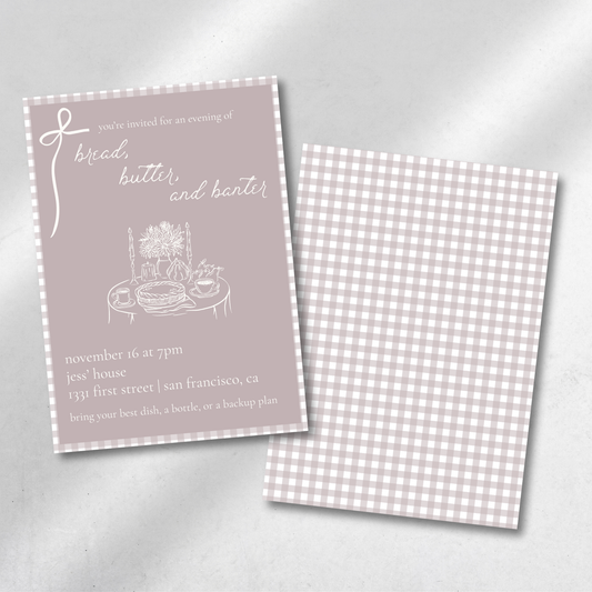 Friendsgiving Dinner Soirée in Cottage Core Chic - Digital Invitation Template