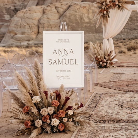 Modern Luxe Welcome Sign in 'Creme' - Digital Sign Template