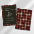 Load image into Gallery viewer, Holiday Soirée in Polo Plaid Tartan Red - Digital Invitation Template
