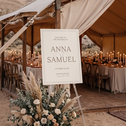 Modern Luxe Welcome Sign in 'Creme' - Digital Sign Template