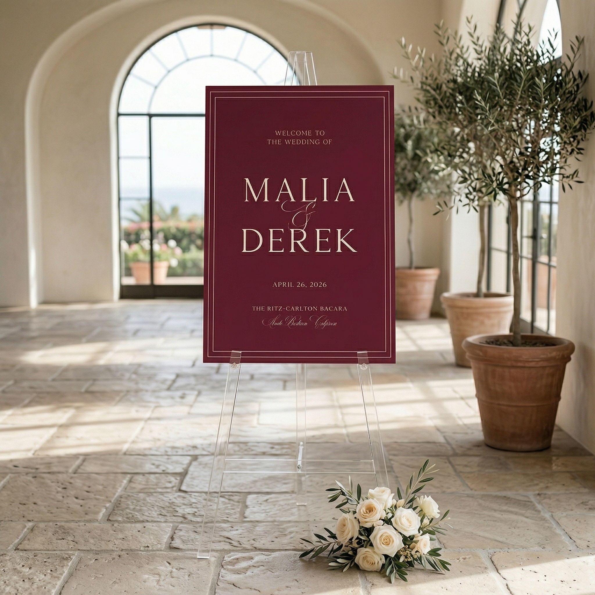 Modern Luxe Welcome Sign in 'Pinot' - Digital Sign Template