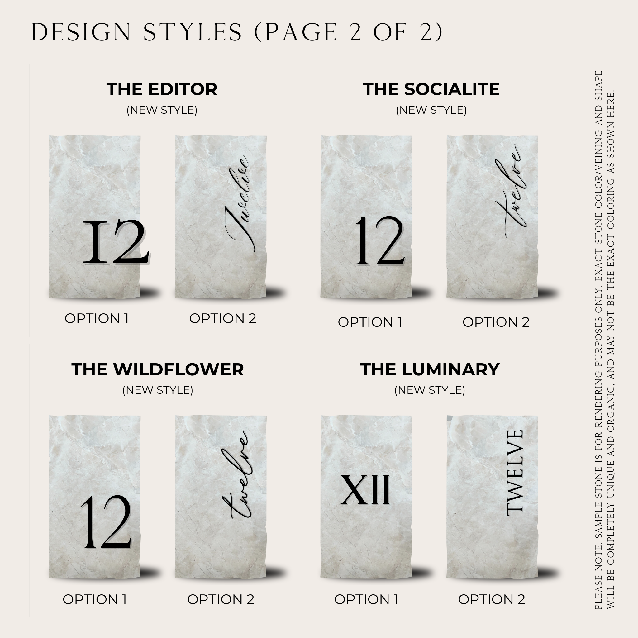 Daylight Marble and Acrylic Table Numbers