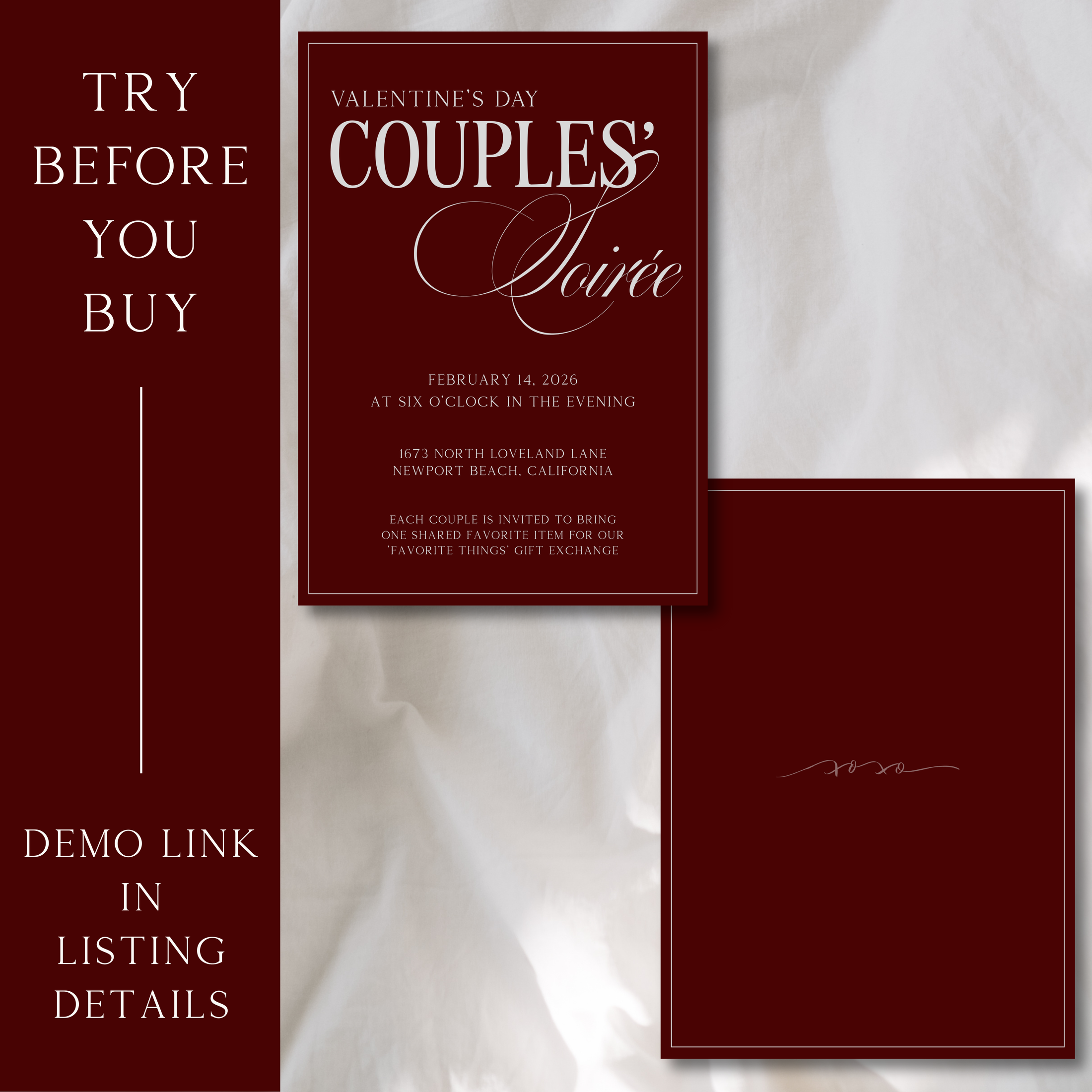 Valentine's Day Couples' Soiree - Digital Invitation Template