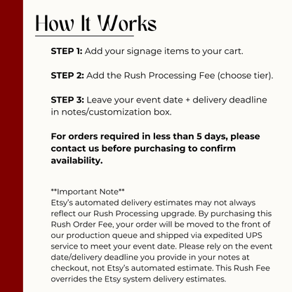 Ultra Rush Order Fee (< 2 Weeks) – Expedited Production