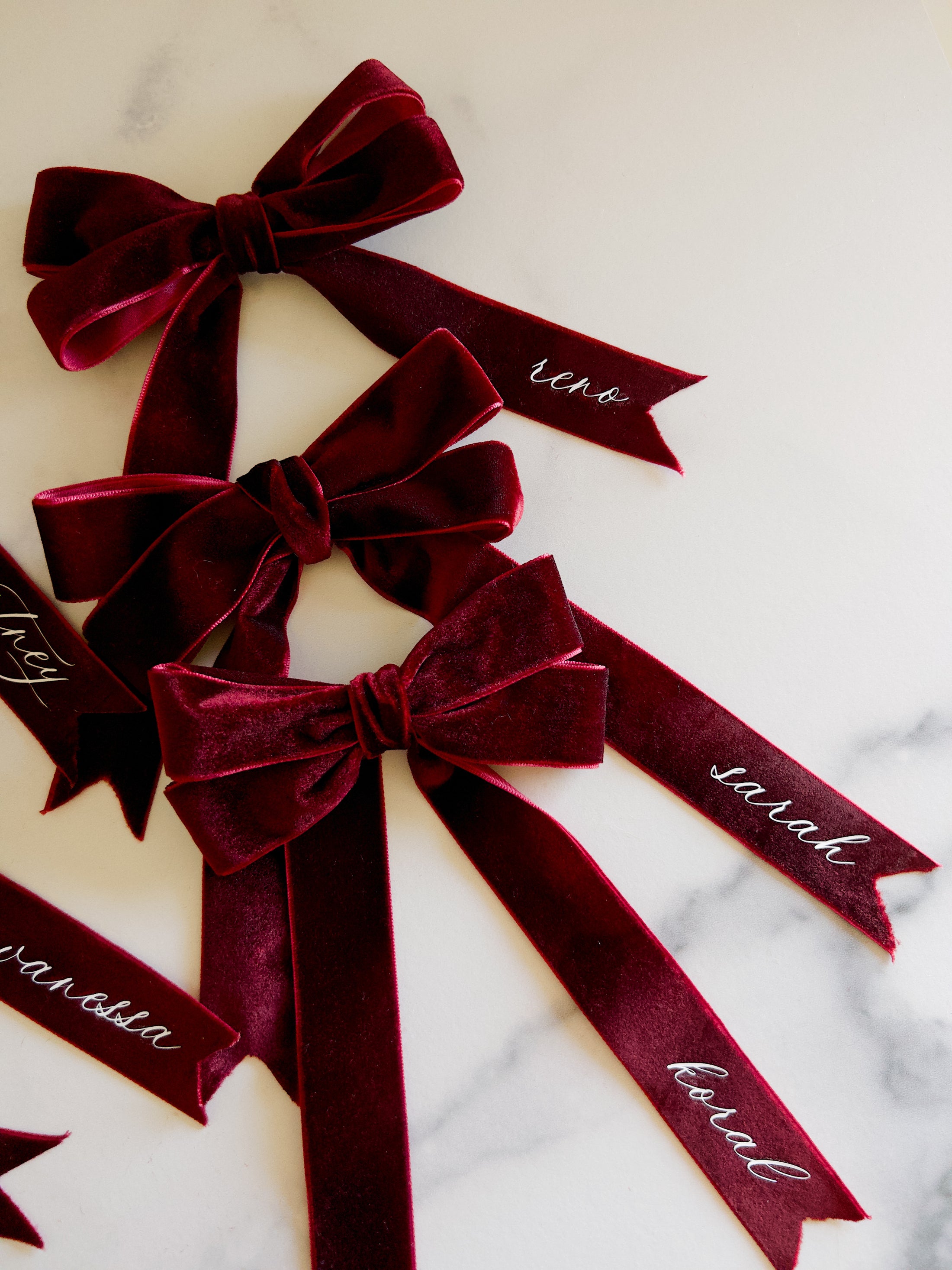 Velvet Bow Place Cards