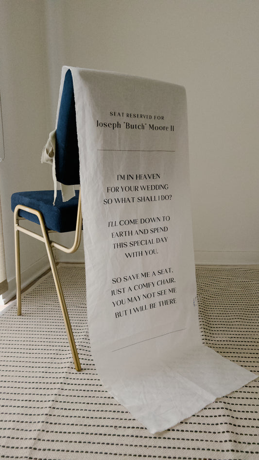Linen Fabric Memorial Reserved Seating Sign