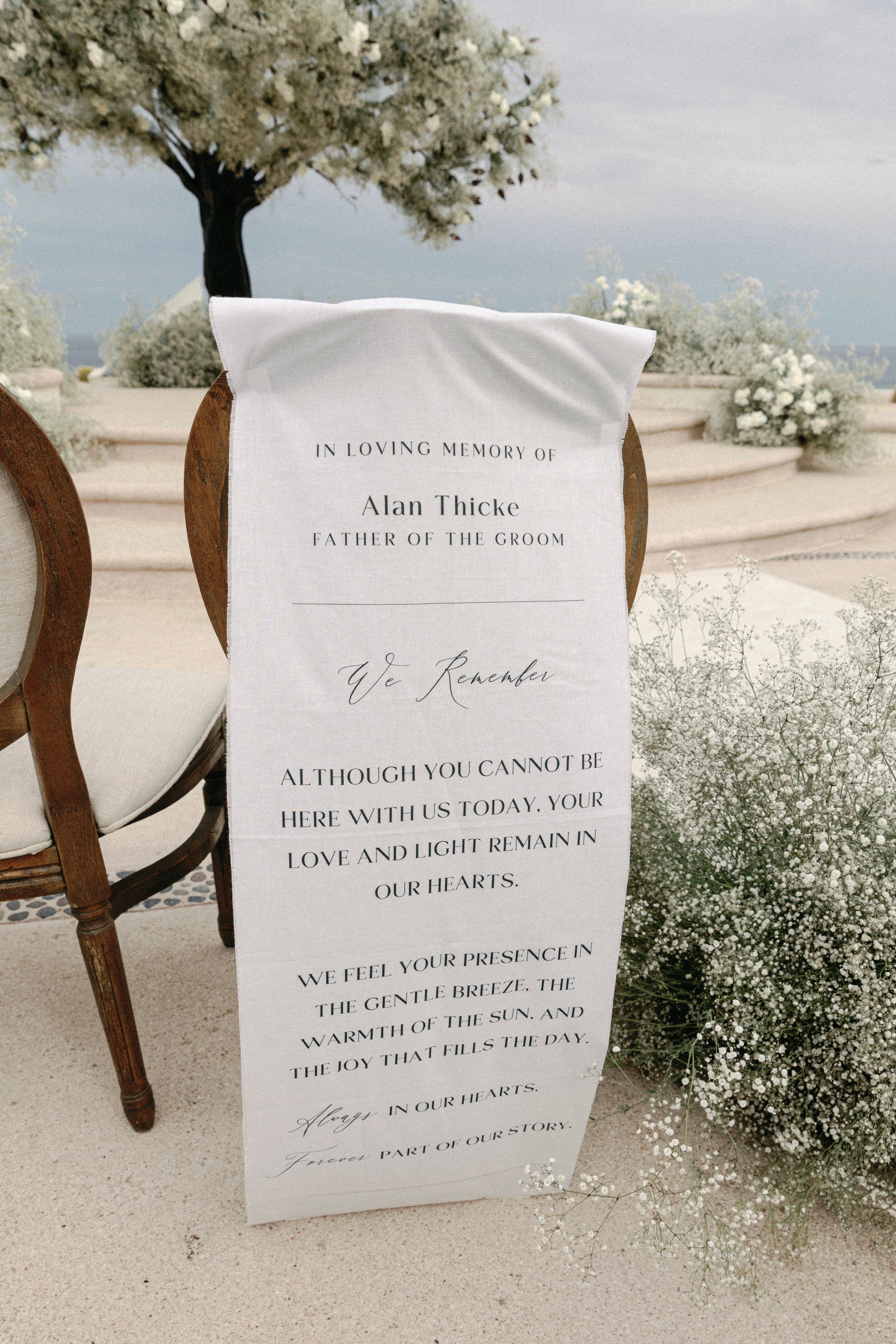 Linen Fabric Memorial Reserved Seating Sign