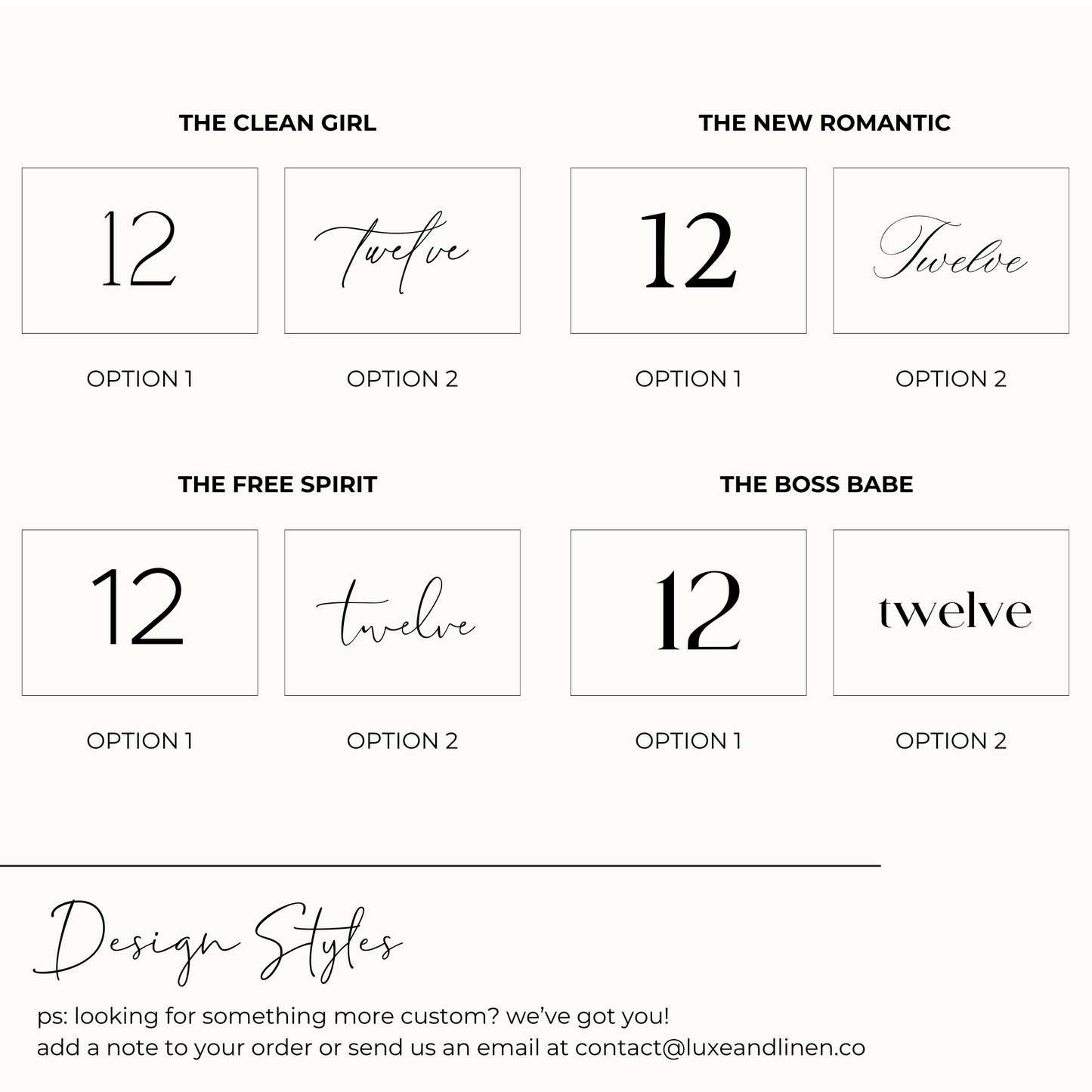 Deconstructed Daylight Marble Table Numbers