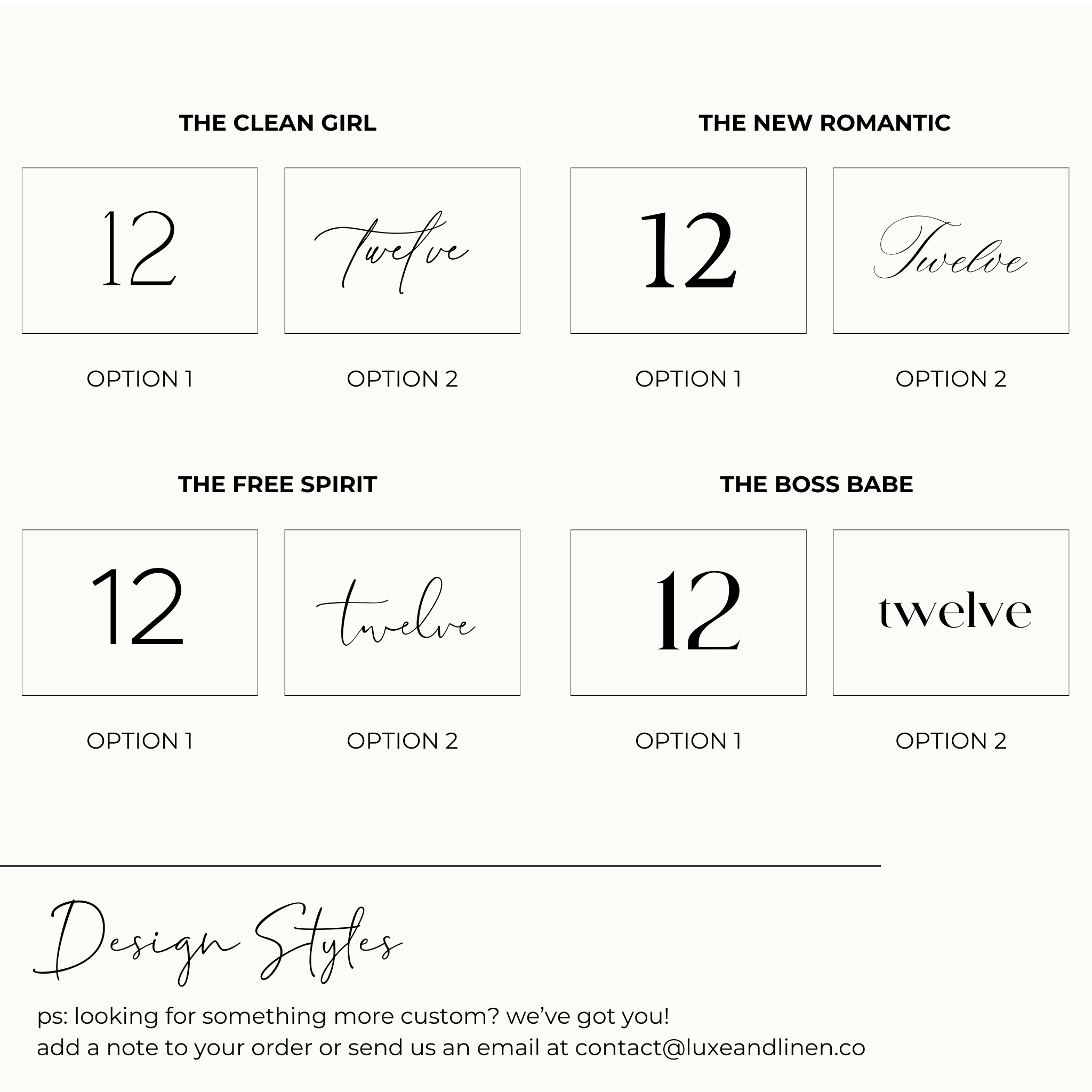 Deconstructed Daylight Marble Table Numbers