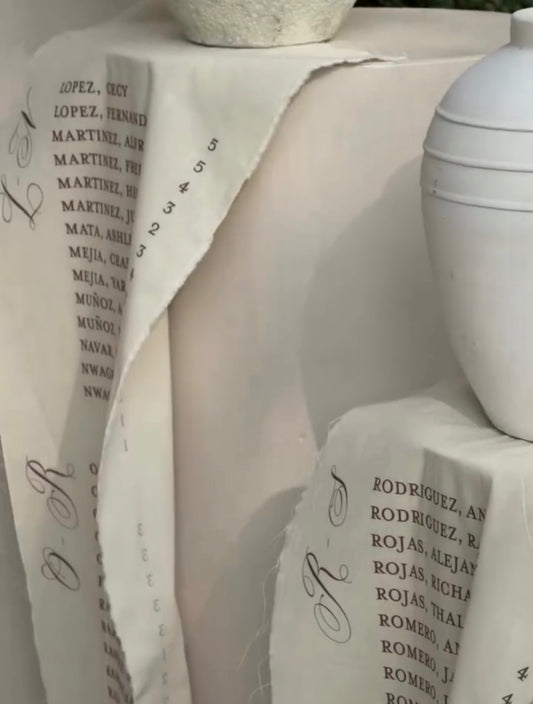 Linen Fabric Seating Chart Sign