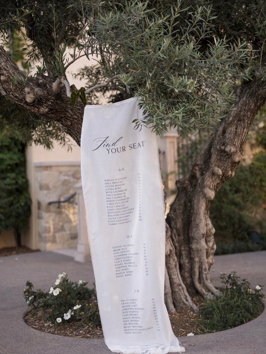 Linen Fabric Seating Chart Sign