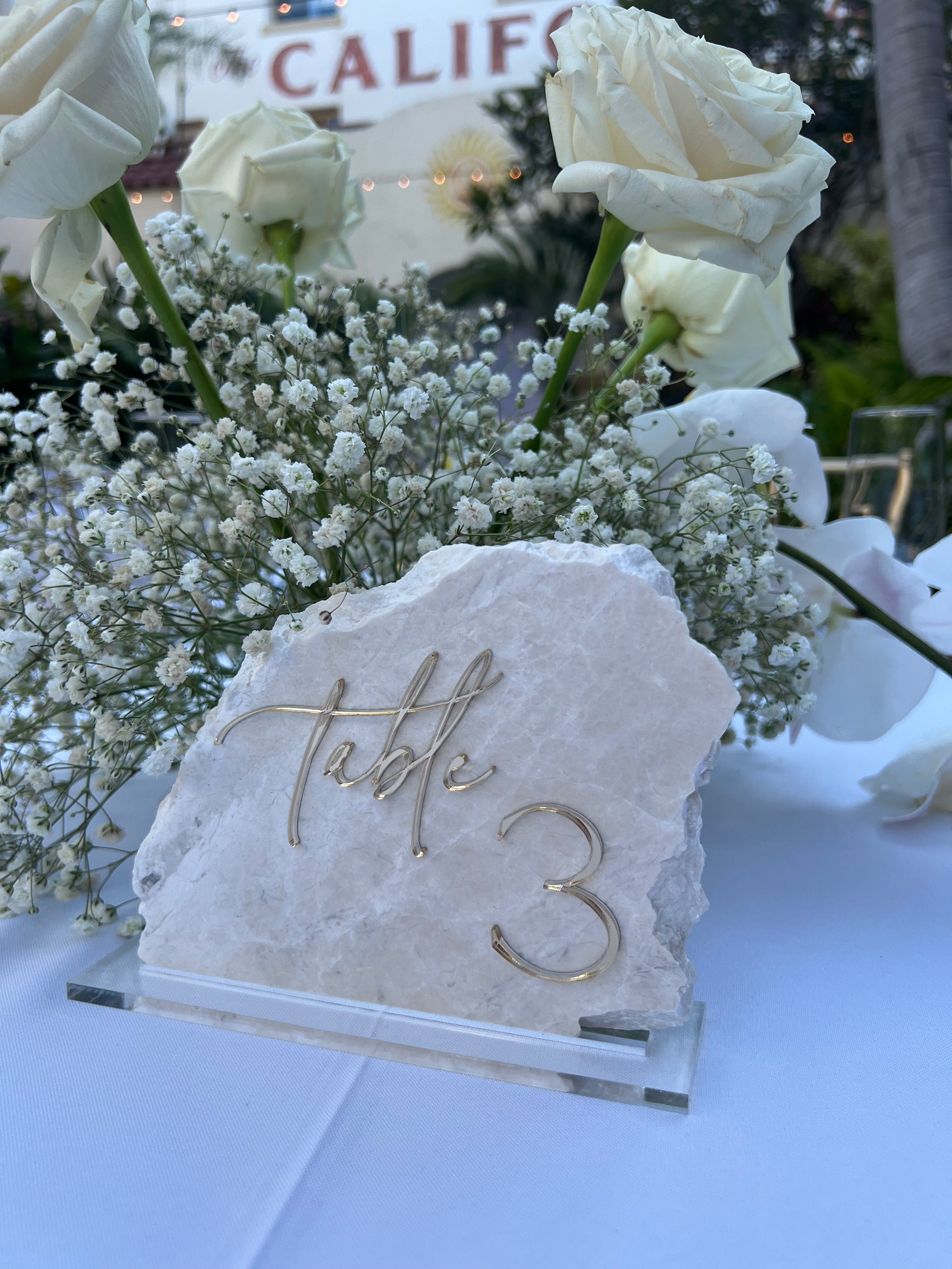 Deconstructed Daylight Marble Table Numbers