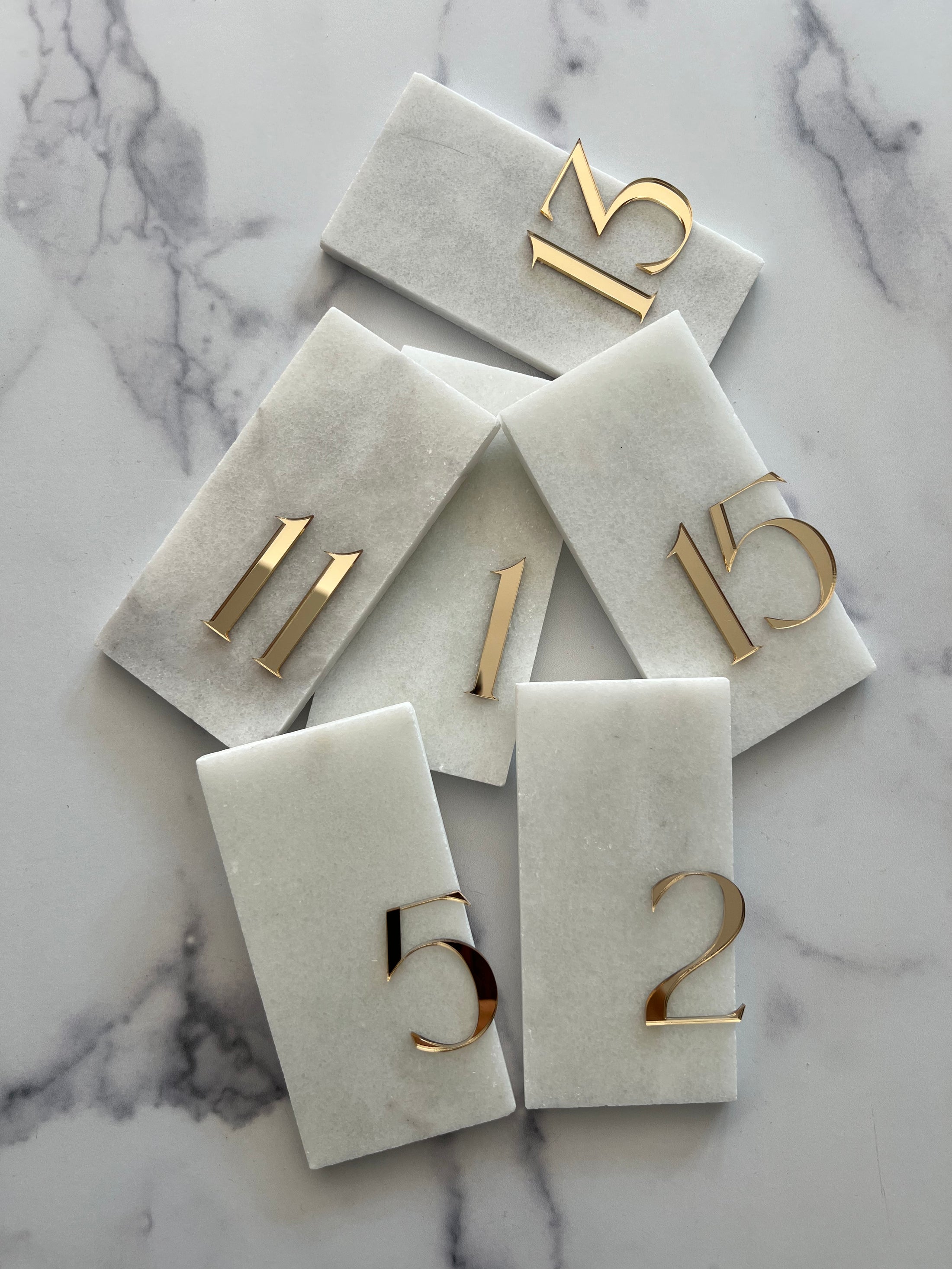 Moonlight Marble and Acrylic Table Numbers