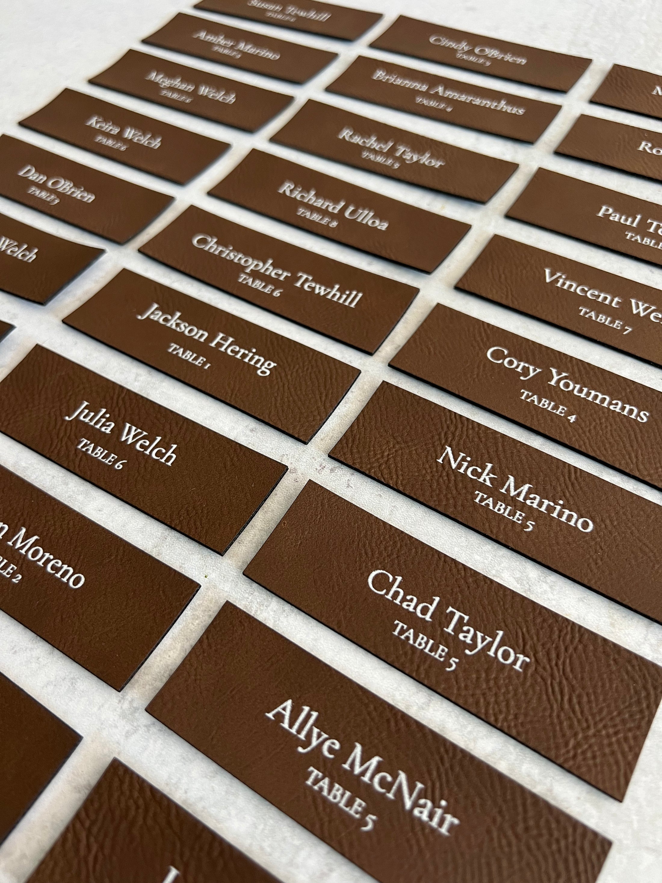 Leather Place Cards