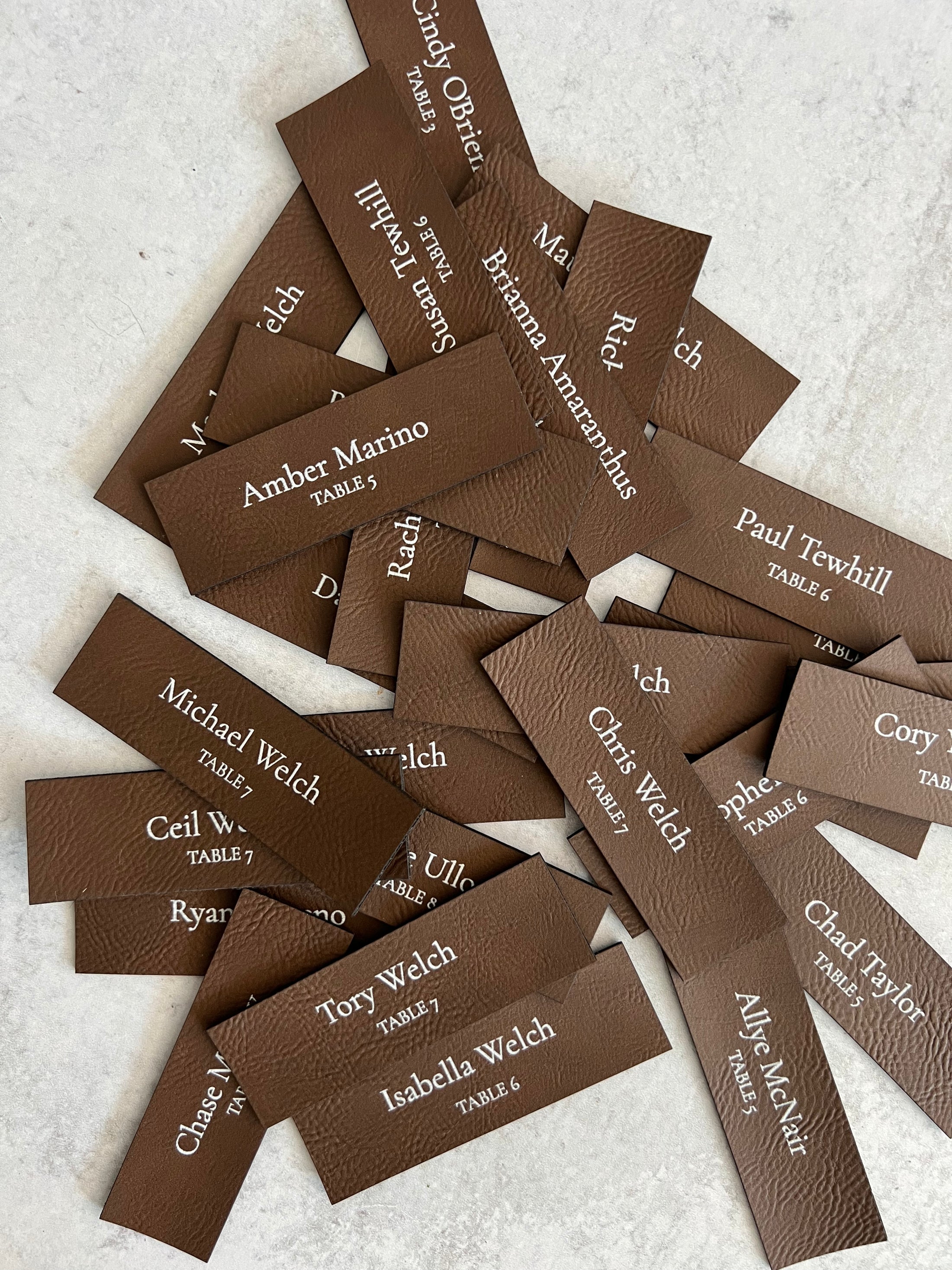 Leather Place Cards