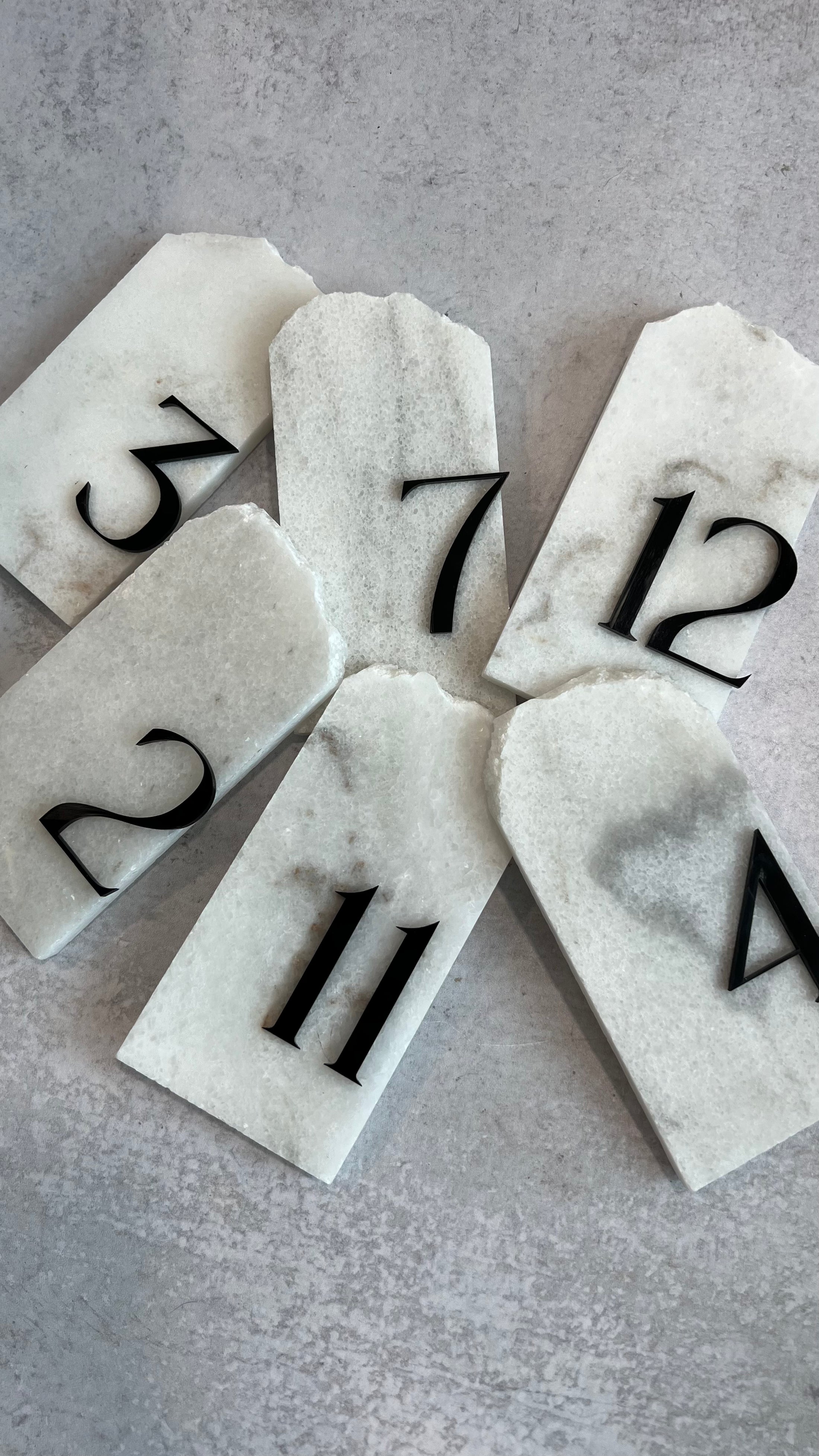 Moonlight Marble and Acrylic Table Numbers