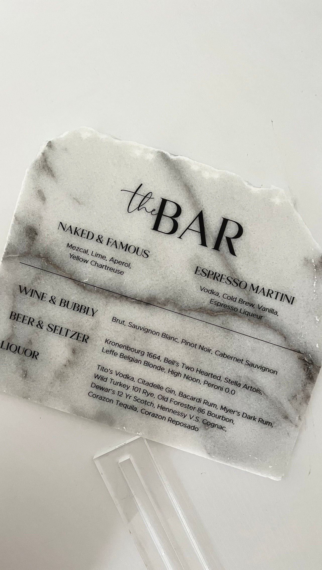 Moonlight Marble Bar Sign