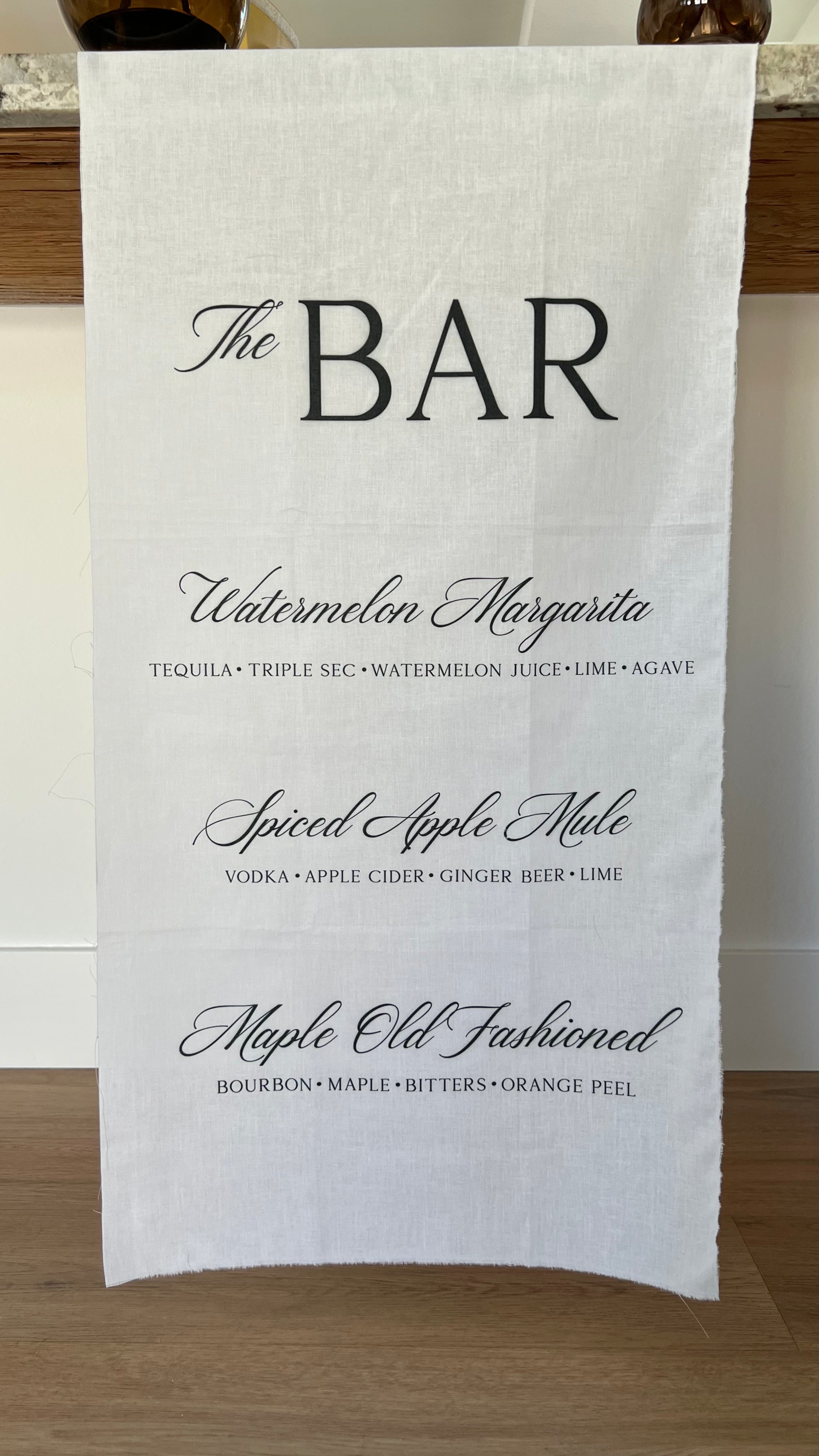 Linen Fabric Bar Sign