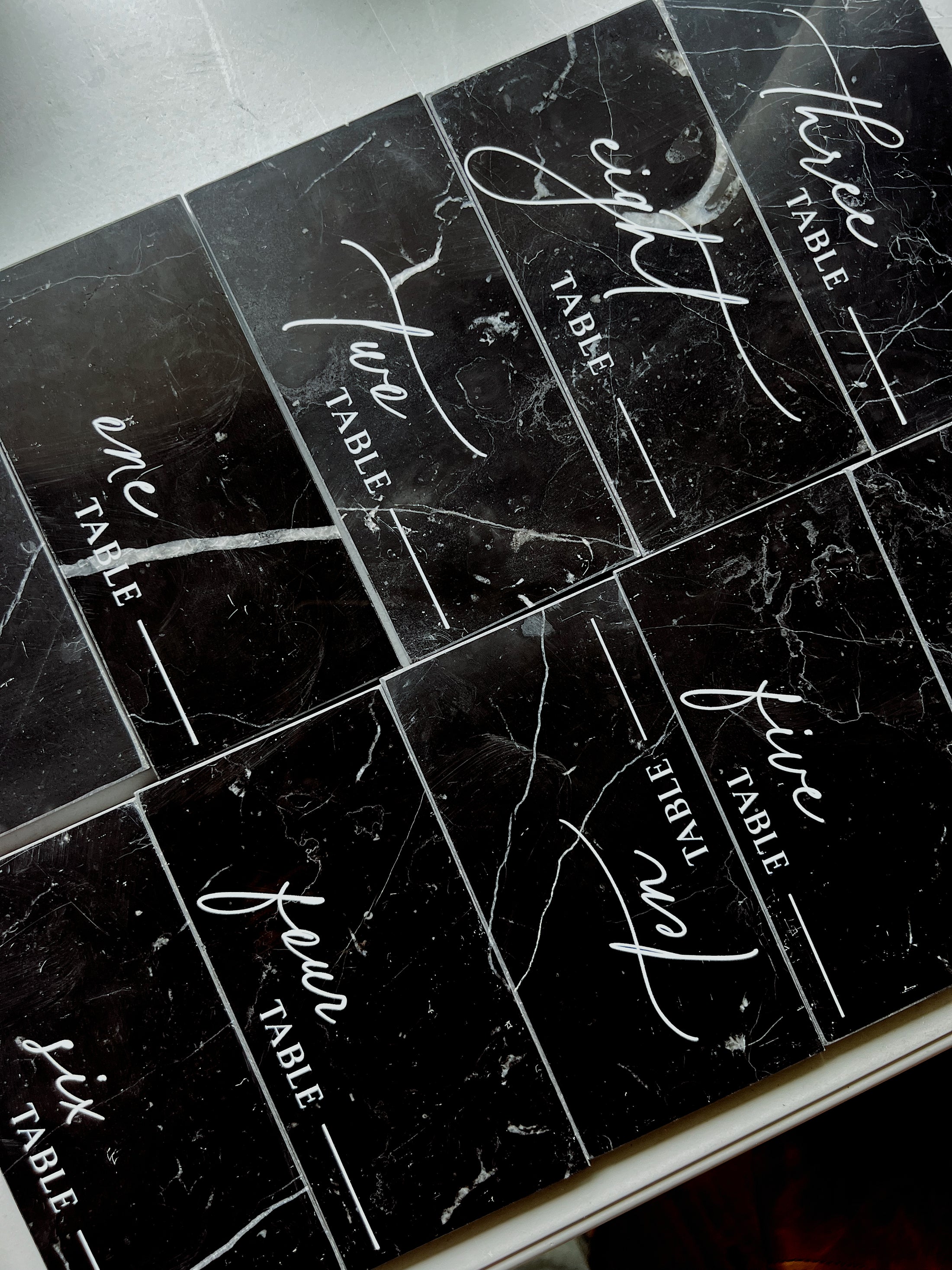 Midnight Marble Table Numbers