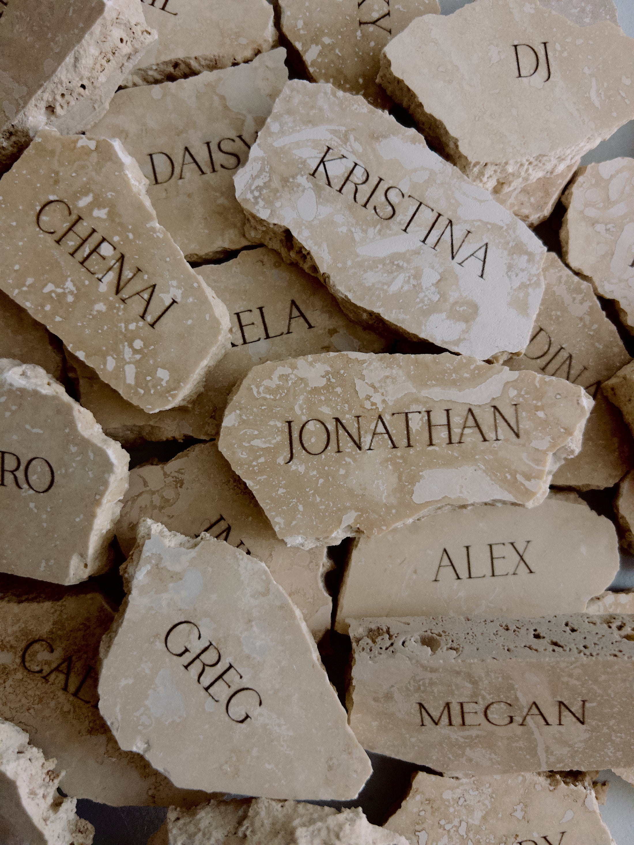Sunset Travertine Place Cards