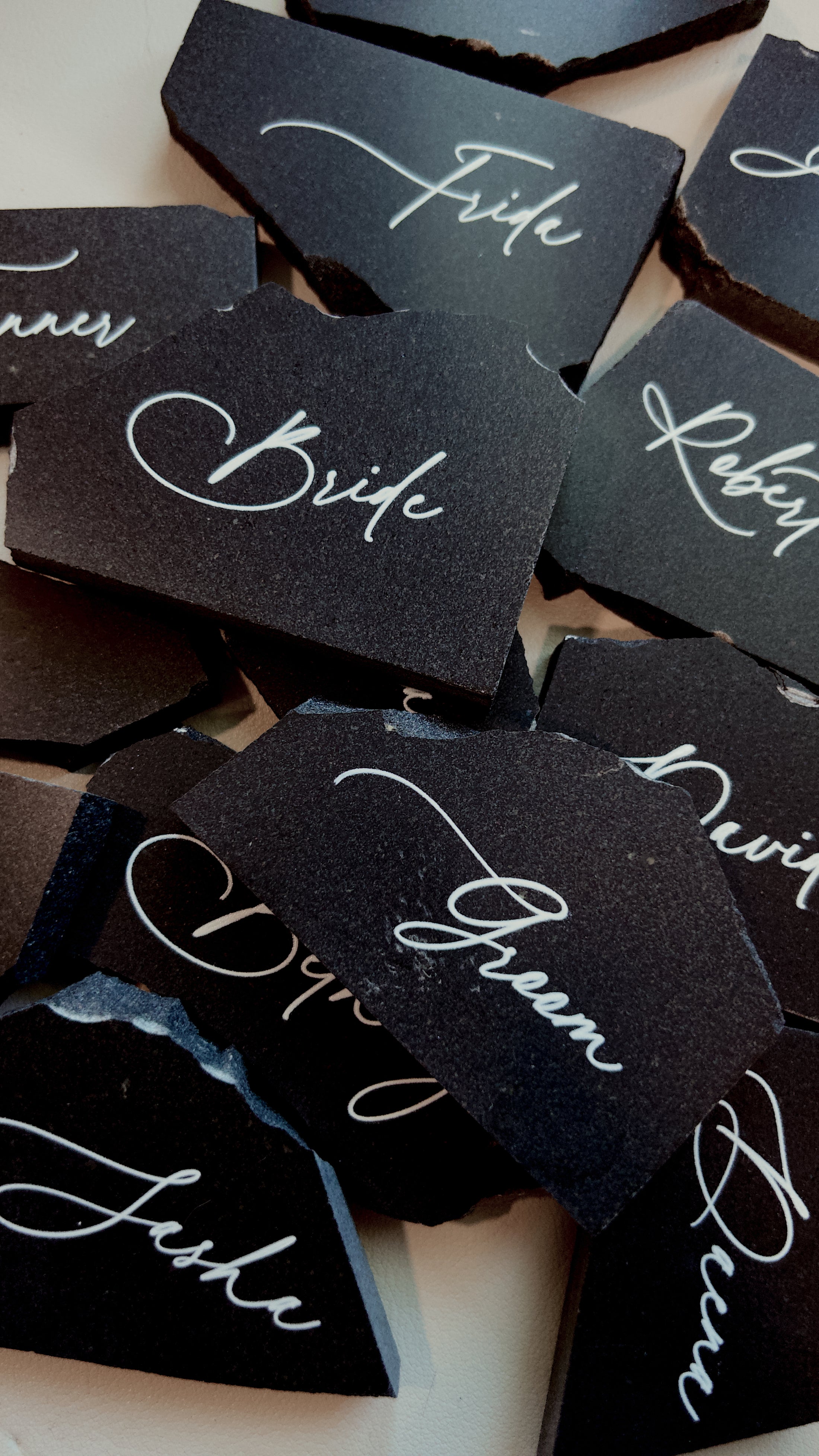 Midnight Slate Place Cards