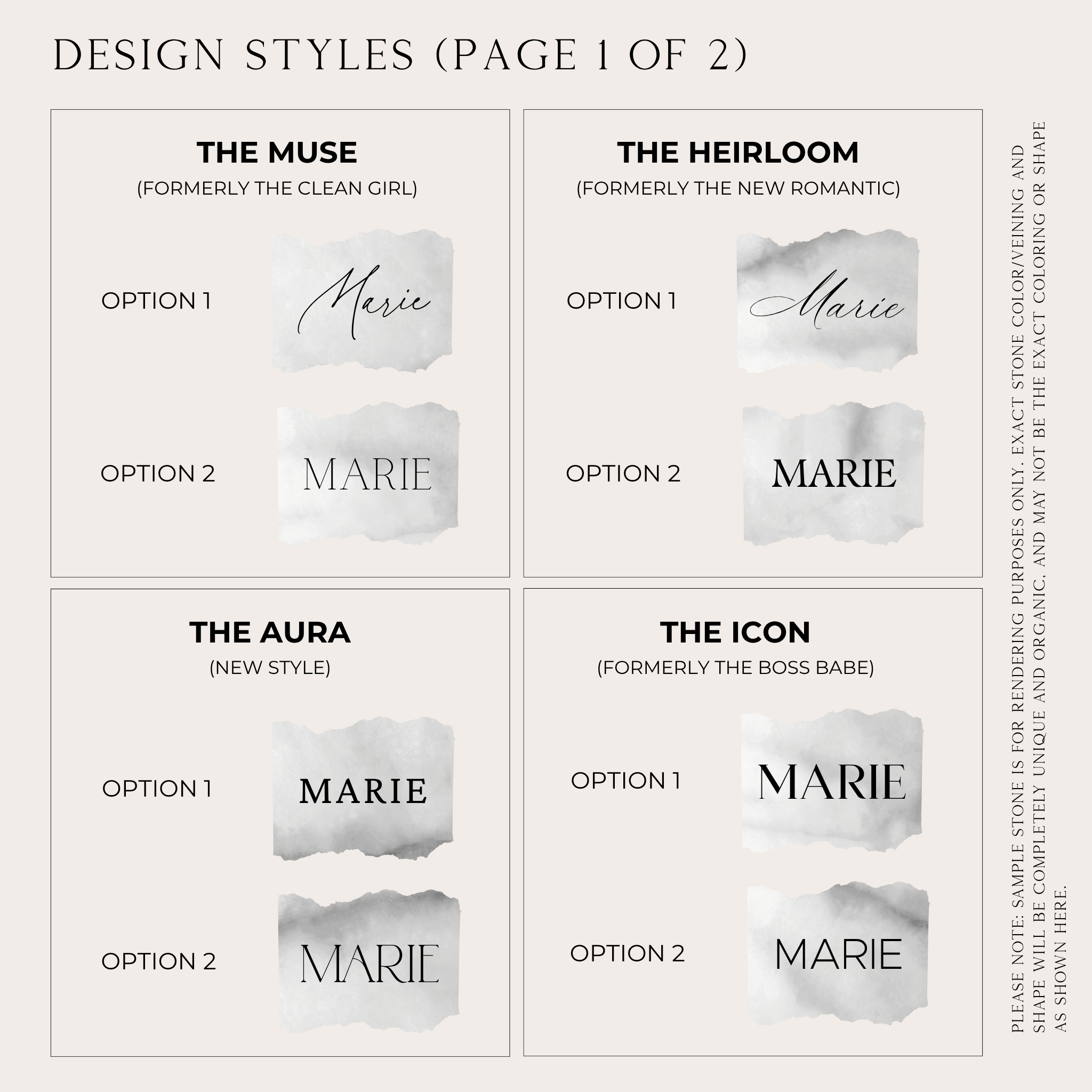 Moonlight Marble Place Cards