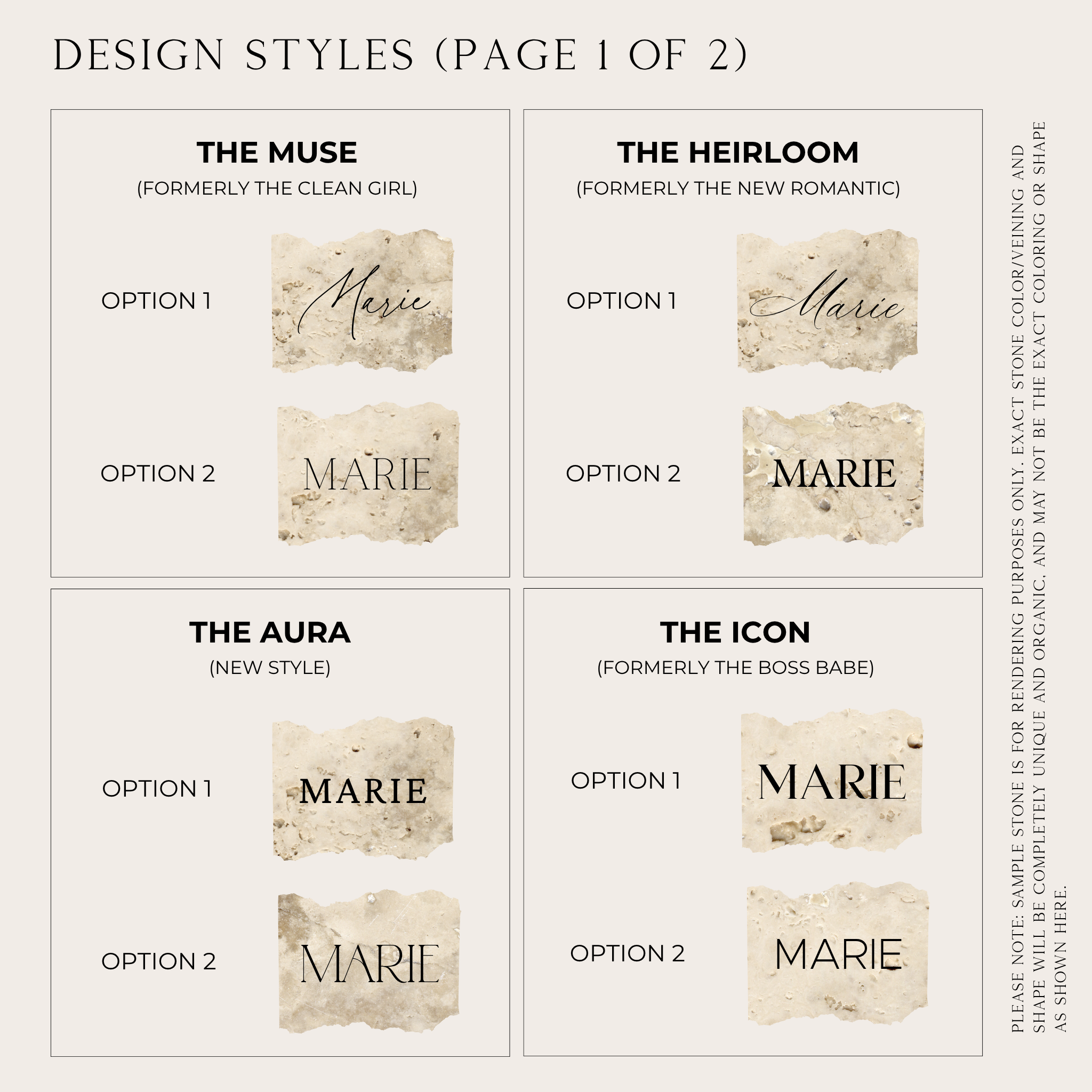 Sunset Travertine Place Cards