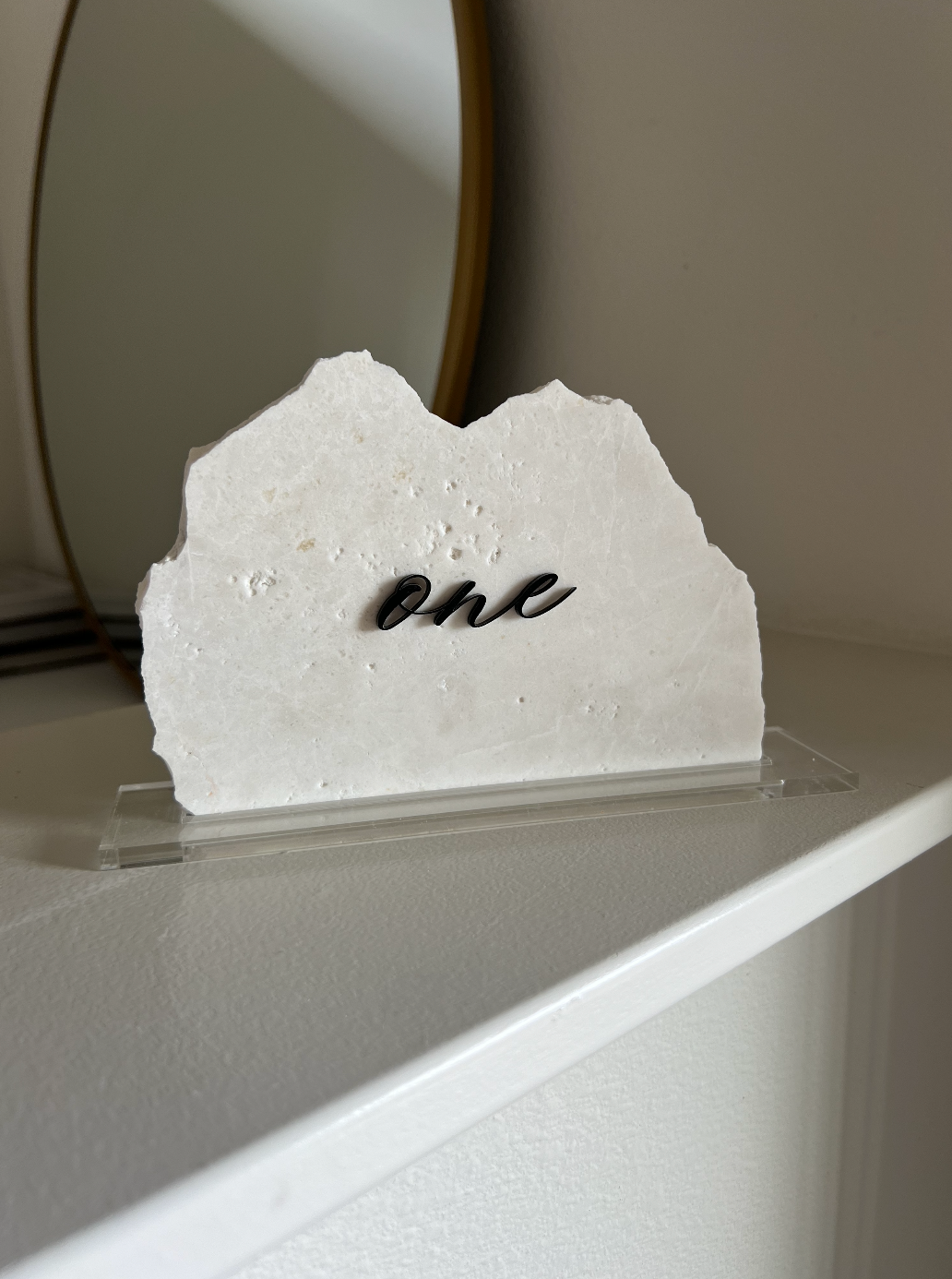 Deconstructed Daylight Marble Table Numbers