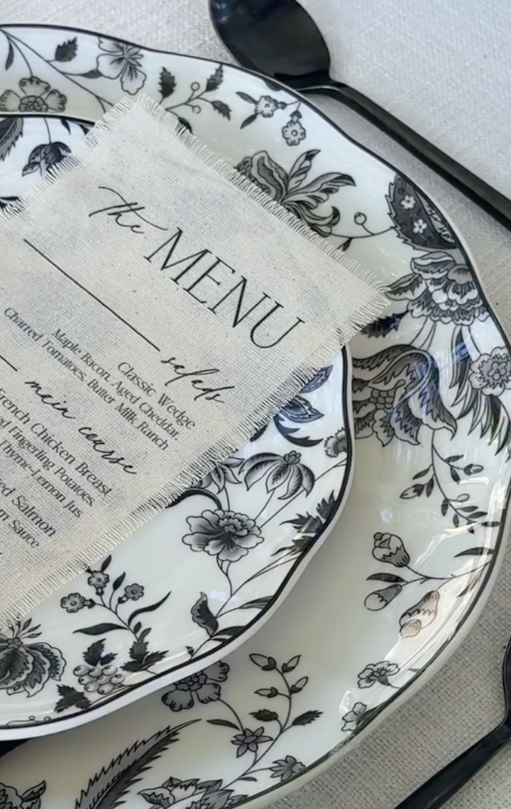 Linen Fabric Place Menu