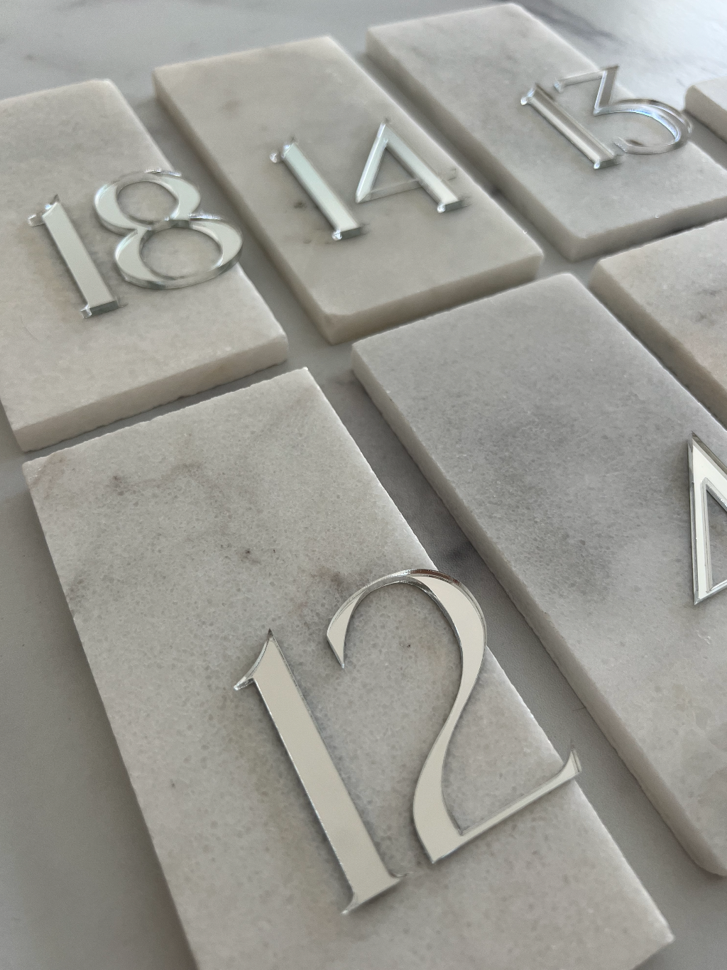 Moonlight Marble and Acrylic Table Numbers