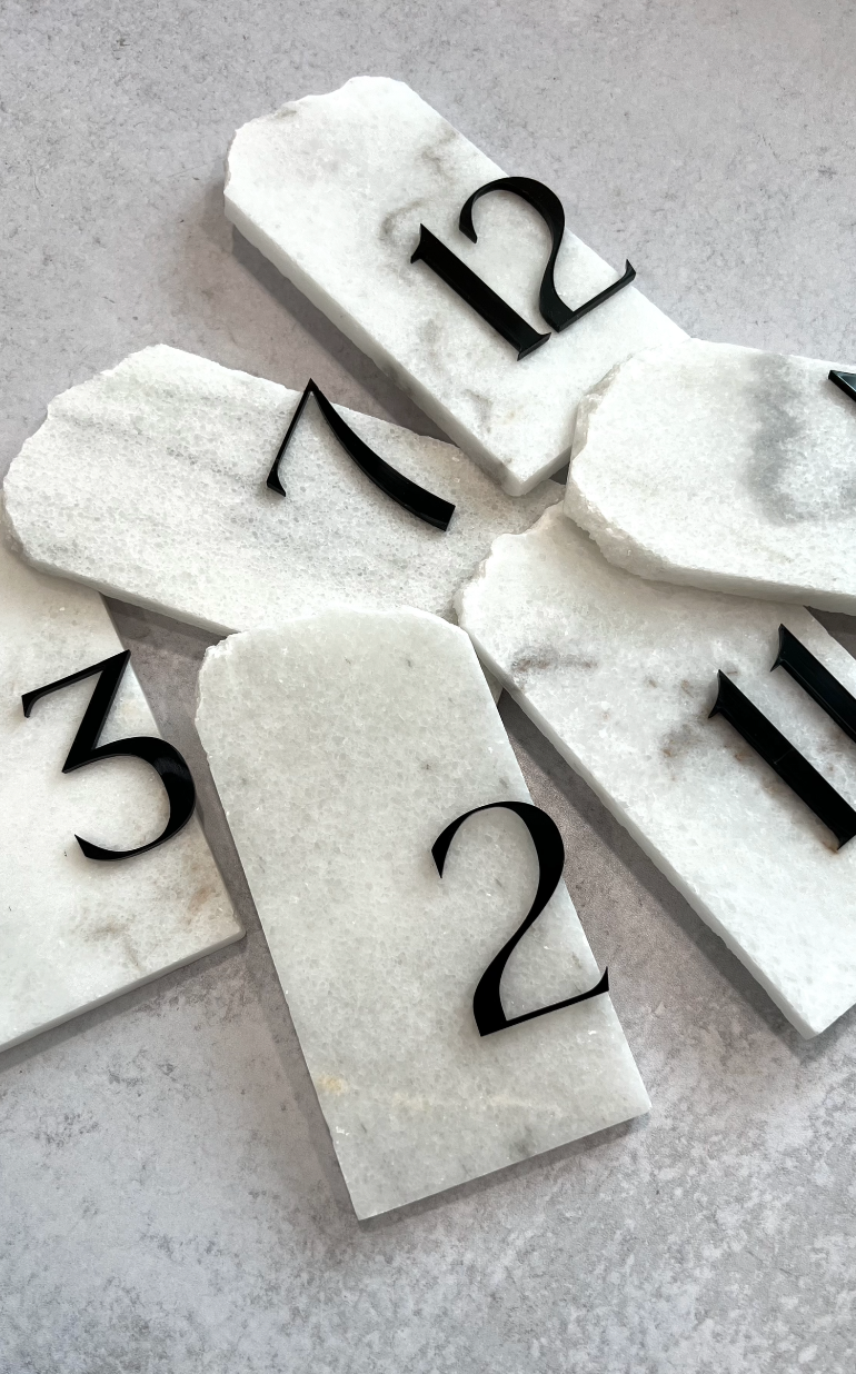 Moonlight Marble and Acrylic Table Numbers