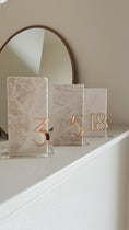 Load image into Gallery viewer, Daylight Marble and Acrylic Table Numbers
