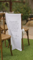 Load and play video in Gallery viewer, Linen Fabric Memorial Reserved Seating Sign
